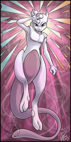 Mewtwo After Mucha (digital, 2015)